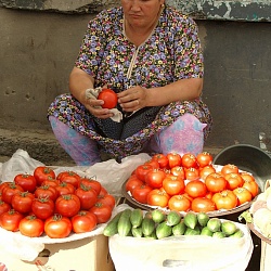 Bazaars of Uzbekistan - tomatoes