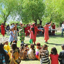 dancing on birth anniversary of Agha Khan